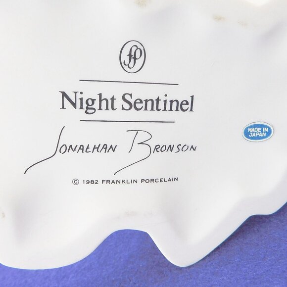Night Sentinel Figurine Snowy Owl on Branch Jonathan Bronson Franklin Porcelain - Picture 12 of 12